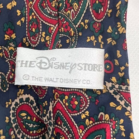 Walt Disney Co. The Disney Store 100% Silk Navy Paisley Winnie the Pooh Tie - Picture 2 of 4